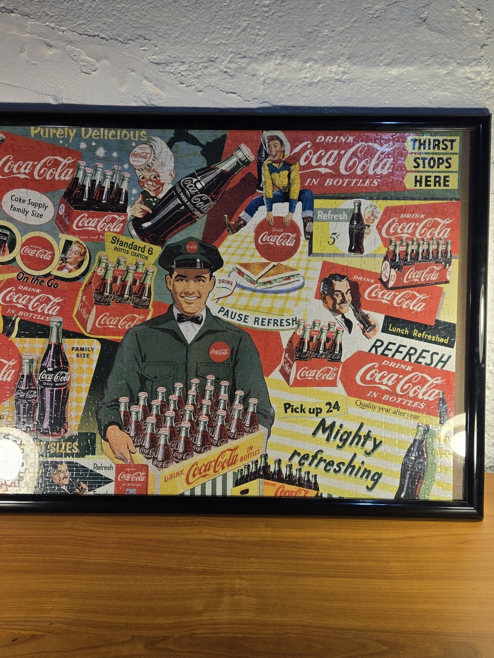 Framed Coca Cola Puzzle 1000 Piece Buffalo Games 50s Special Delivery Vintage